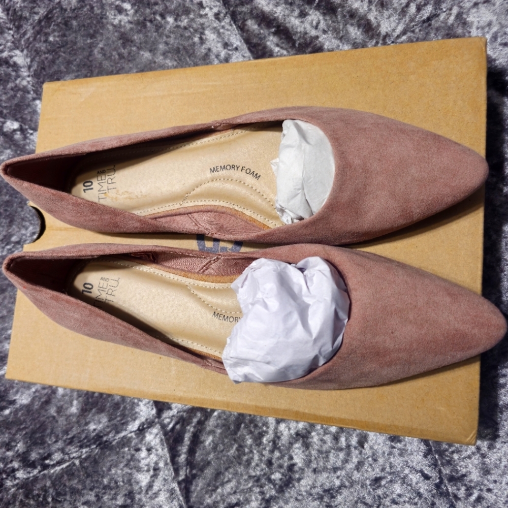 Time and Tru Nude color flats Size 10